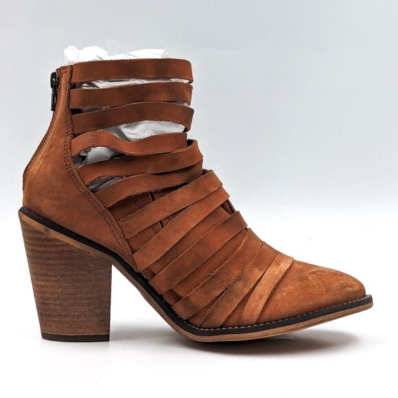 Free People Wmn Carrera Brown Distressed Leather Summer Strap Boots 8.5US EUR39 - Picture 11 of 11